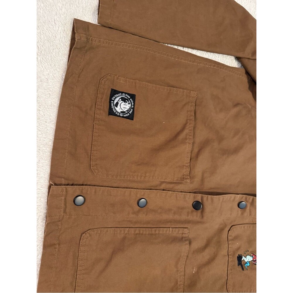 Brooklyn Cloth Jacket Mens M Brown Work Canvas Embroidered Patch Gorp Utility - Picture 6 of 13